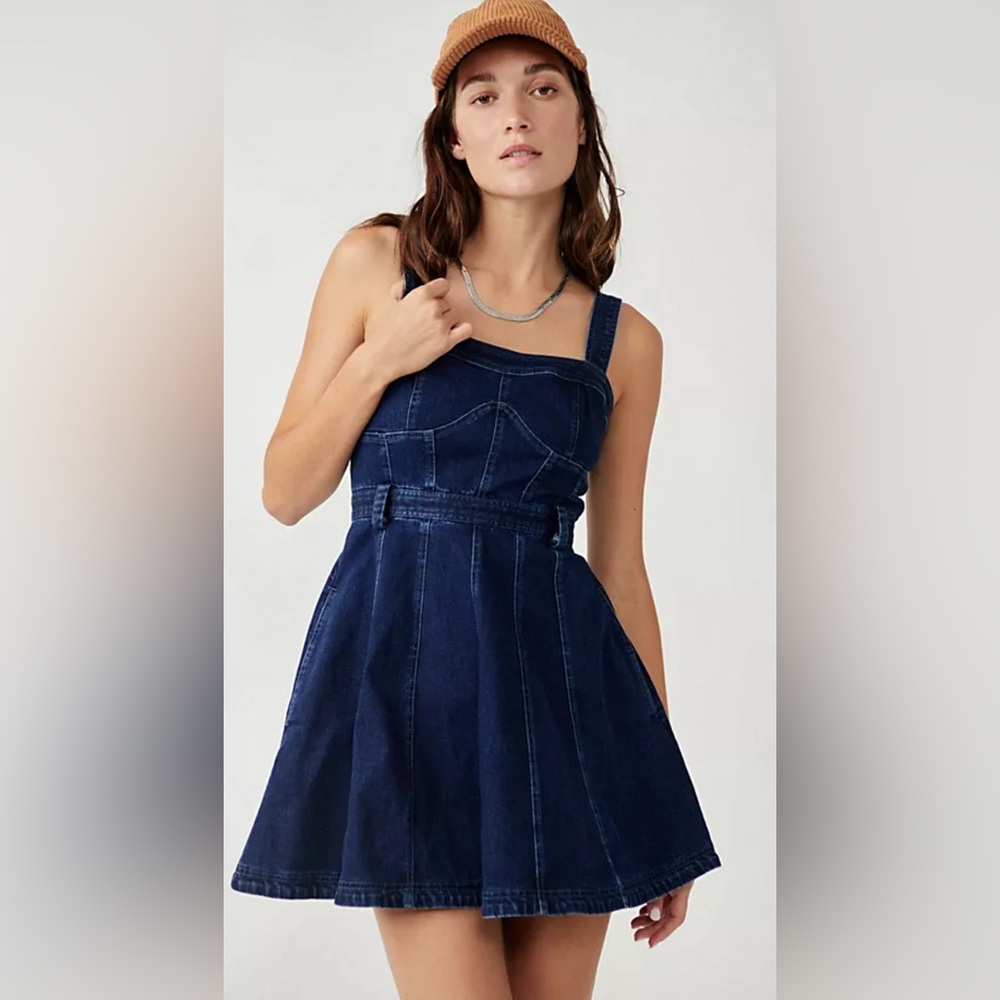 Free People Margot Denim Mini Dress